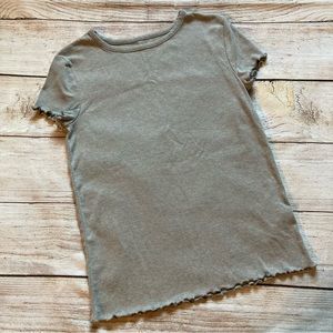 Art Class Lettuce Edge Short Sleeve Tshirt Girls Large 10/12 Gray
